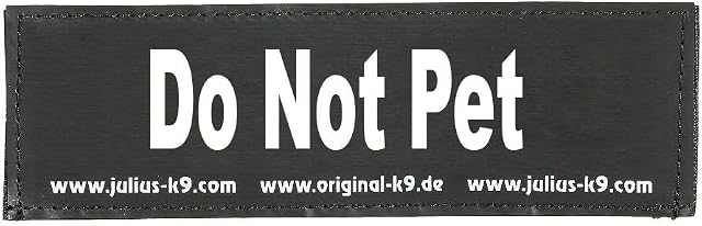 Interchangeable Patches, 1 pair, Do Not Pet, Size: Large, Black