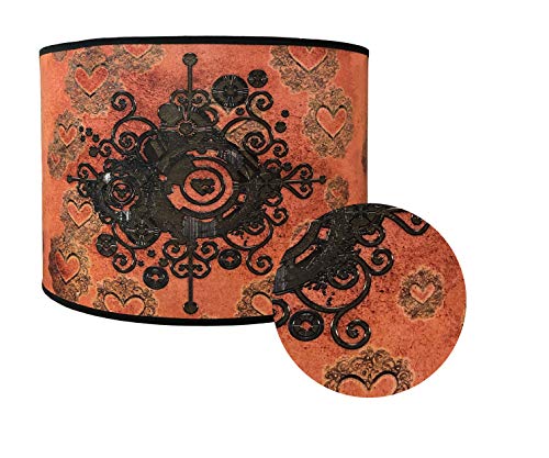 Image of Royal Designs, Inc. Trendy Decorative Handmade Lamp Shade, Made in USA, 14in, HBC-8066-14, Steampunk Heart