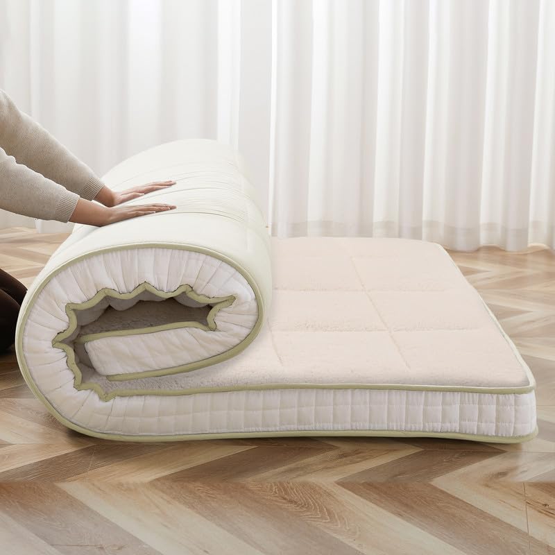 Meulbaty Twin Size Futon Mattress - Extra Thick Foldable Japanese Floor Mattress - Super Soft Fuzzy Sleeping Pad for Adults - Tatami Mat Suitable for