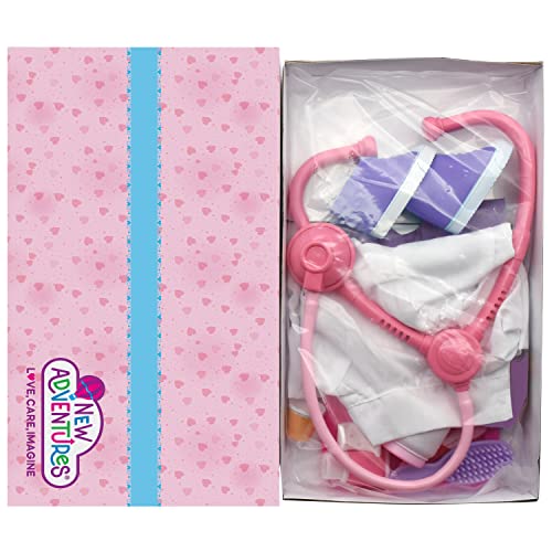 Style Girls: 18" Doctor Dress Up Set - 15 Piece Outfit & Accessory Set, Dress Up, Doll Accessories, Purple White & Pink by New Adventures - Image 4