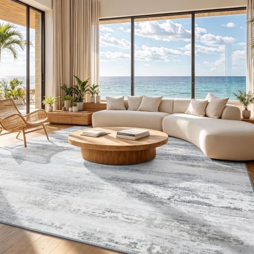 Image of Homaxy Modern Abstract Rugs Living Room 140 x 200 cm Carpet Grey