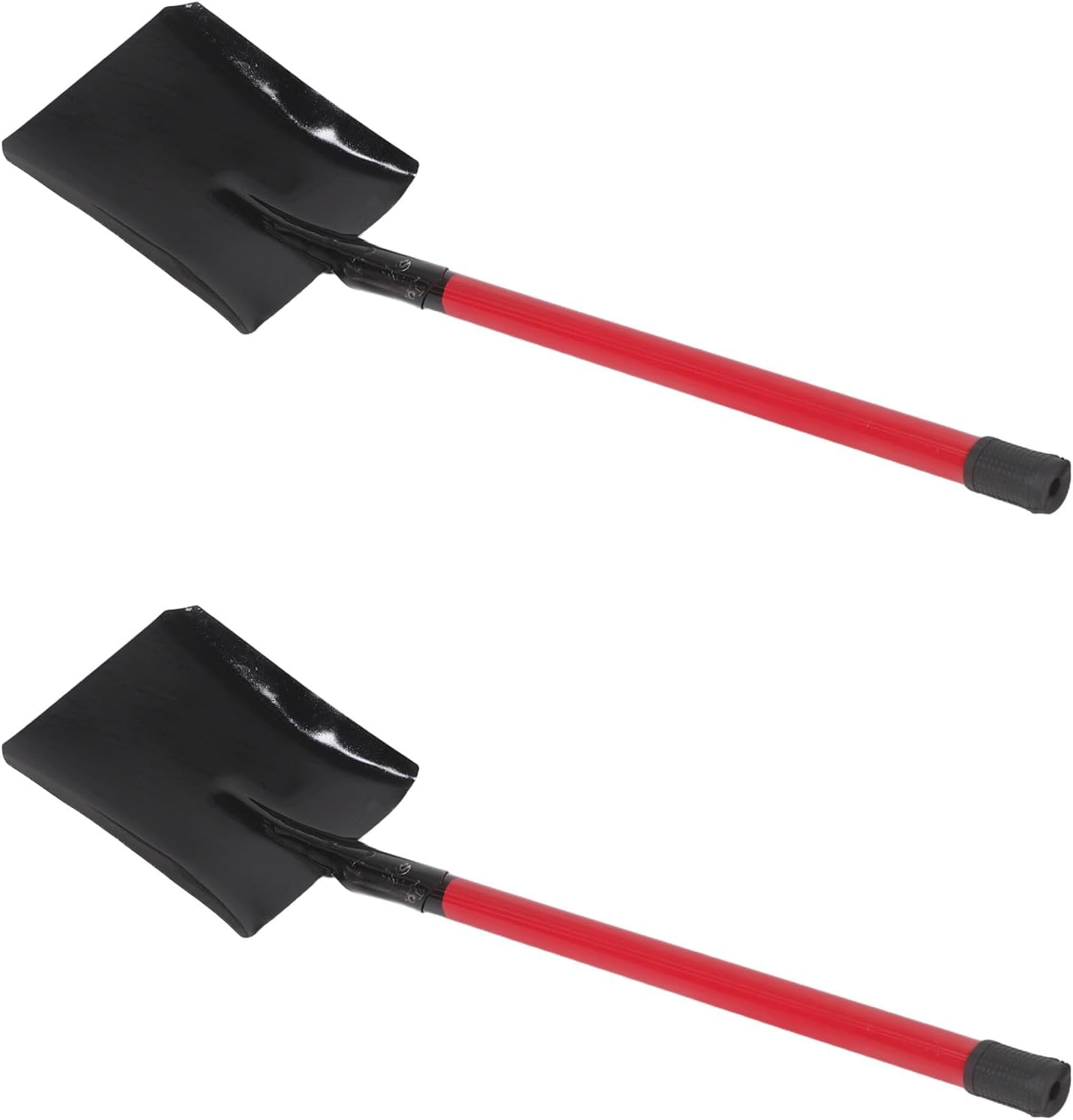 2pcs Long Handle Fireplace Ash Shovel and Flat Soil Spade, Lightweight Black Steel Utility Scoop for Stove, Oven, Garden, and Home Soil Loosening Cleaning