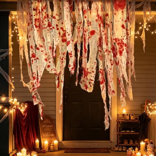 3 Rollos de Venda de Gasa Ensangrentada para Halloween, Venda de Momia para Halloween miniatura 3