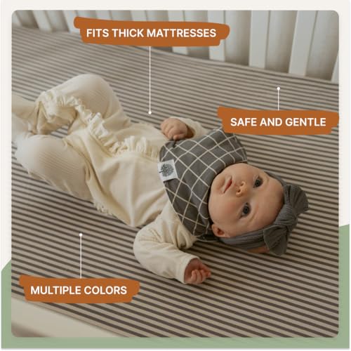 Image of Parker Baby Soft & Durable Fitted Baby Crib Sheets | Snug Fit for Standard Crib Mattresses | Machine Washable, Fade-Resistant & Modern Nursery Designs
