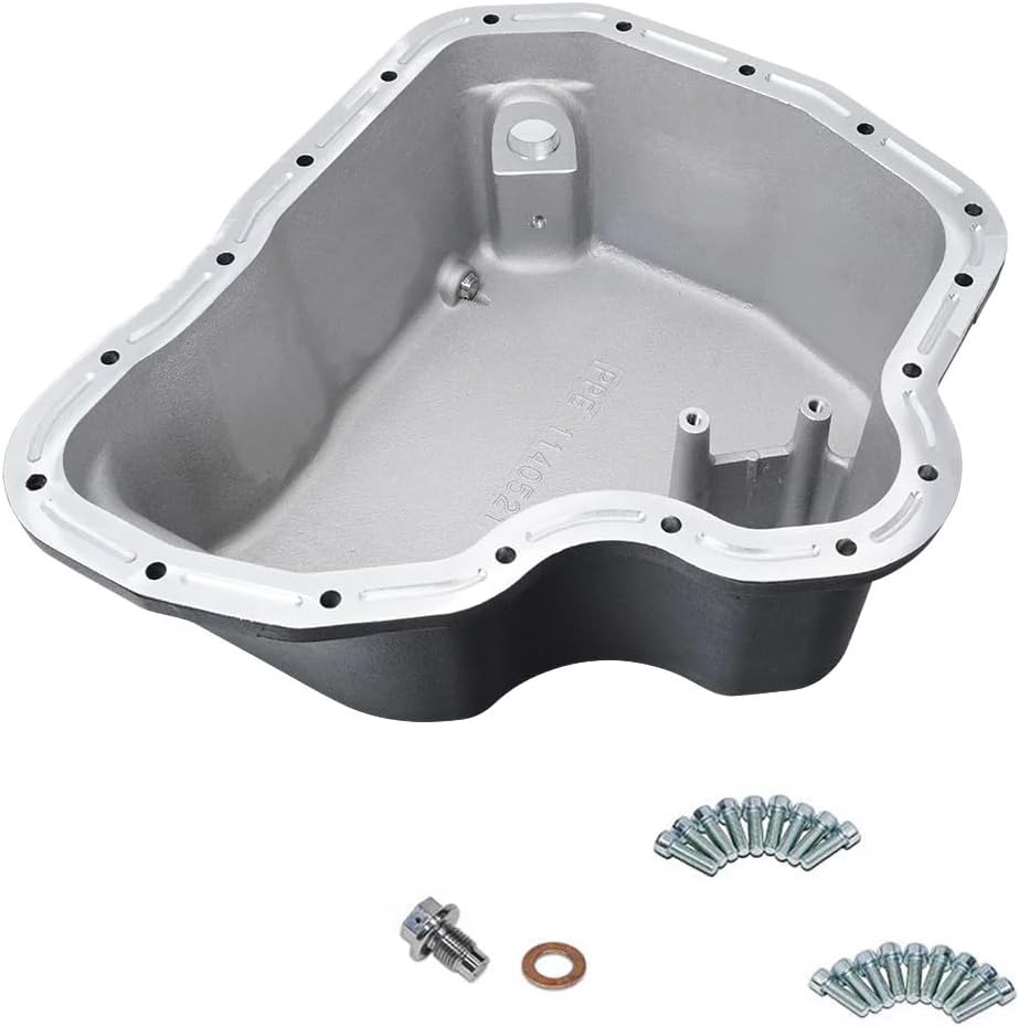 PPE Heavy Duty High Capacity Cast Aluminum Oil Pan (Black) 114052120 Compatible for 2011-2016 GM 6.6L Duramax