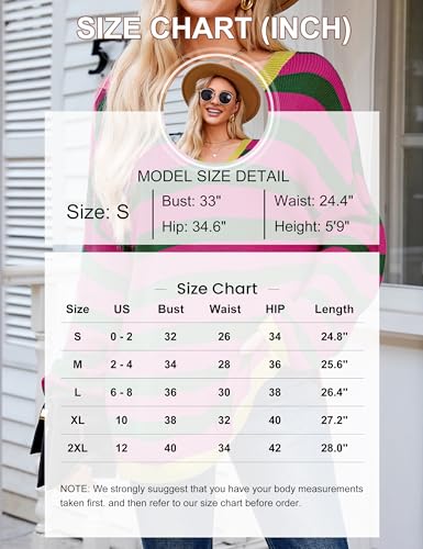 Image of Blooming Jelly Womens Striped Sweater Oversized V Neck Side Slit Cute Long Sleeve Tops Pullover Fall 2024 Trendy Casual Tunic