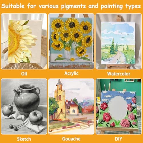 Bild 5 - 2er-Set Leinwand zum Bemalen, 50x70CM Keilrahmen Leinwand Groß, Weiße Leinwände zum bemalen für Acrylfarben Ölgemälde, Canvas für Anfänger und Künstler