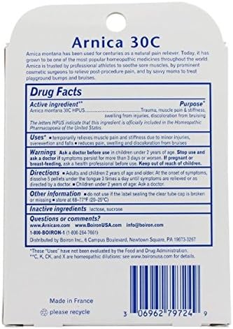 Arnica 30 C Great Value 3 Tubes Pack Boiron 3 Tubes (Pack of 1)