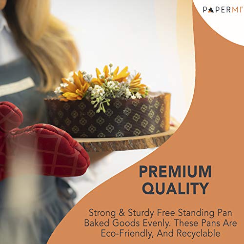 Round Paper Baking Pan Nonstick Bakeware, Disposable Baking Mold 12ct, Leak Proof Cheese Cake Pan, Microwave Oven & Freezer Safe, Perfect for Muffins or Snacks (8-5/8" x 2-3/4") - Thumbnail 5