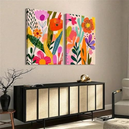 Affiche florale aquarelle violette 70x90cm sans cadre pour salon - 4