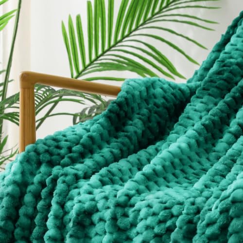Image of Exclusivo Mezcla Large 3D Fleece Throw Blanket for Couch, Tie-dye Teal | Extra Soft Fuzzy Plush Lightweight Throws, Cozy Fluffy Decorative Blankets for All Seasons, 50x70 Inches