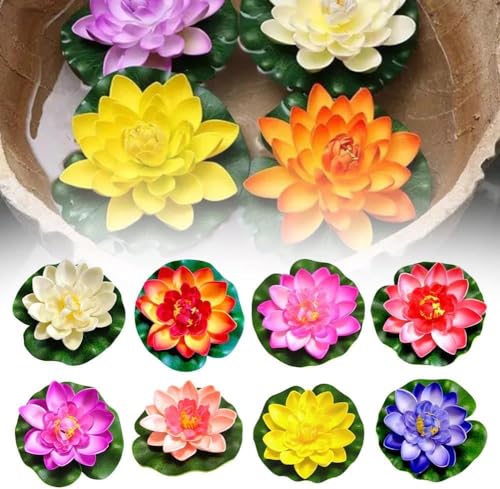 1Pc Rosa. Künstliche Blume,schwimmend,lebensechte Seerose,Gartendekoration,Mikro für Teichlandschaft,10 cm,Teiche and Zubehör,Teichpflanzen,Garten