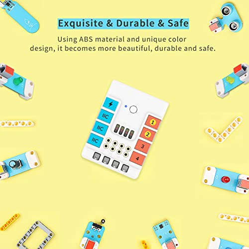 ELECFREAKS microbit Nezha Inventor Kit Planet X Starter Sensors with 40+ Learning Projects and 400+ Bricks, Micro:bit NeZha Expansion Board with 900mAh Lithium Battery(Without Micro:bit) - Image 3