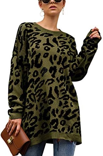 ECOWISH Women's Oversized Leopard Print 