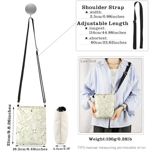 CMNIM Frog Gifts for Frog Lovers Crossbody Bag Frog Moods Travel Shoulder Bag Cute Frog Pattern Handbag Toad Animal Gifts4