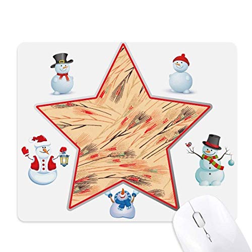 Tapis de souris grand angle graffiti japonais bonhomme de neige et étoile de Noël