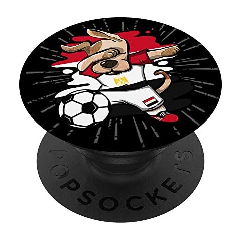 Dabbing Dog Egypt Soccer Fans Jersey Egyptian Flag Football PopSockets PopGrip Cover