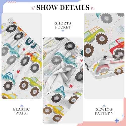 ZZXXB Colorful Trucks Boys Long Pants Soft Trousers Elastic Waist Kids Lounge Bottoms with Pockets S-XL4