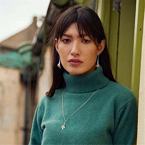 Onlyjump Lily Flower Earrings For Women Girls Personality Fashion S925 Needle Handmade Retro Silver Elegant Thai Ethnic Craft Long 3D Flower Gold Bud Stud Earrings Gifts Valentines/Birthday/ Anniversary / Mother’s Day (Silver) #TOP1