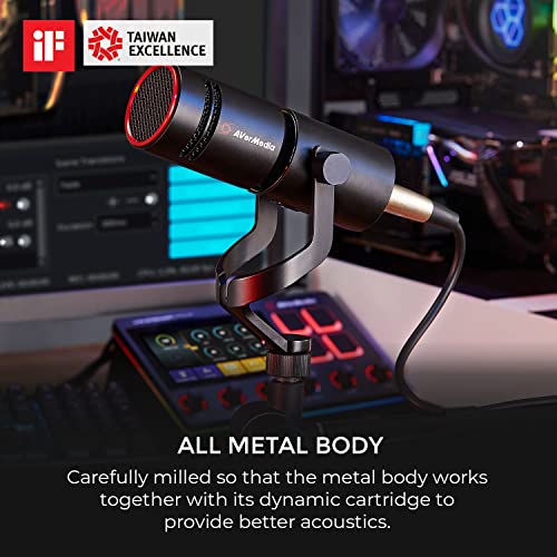 AVerMedia Live Streamer MIC 330 - Creators Cardioid Dynamic XLR Microphone for Live Streaming and Podcasting (AM330),Black - Image 6