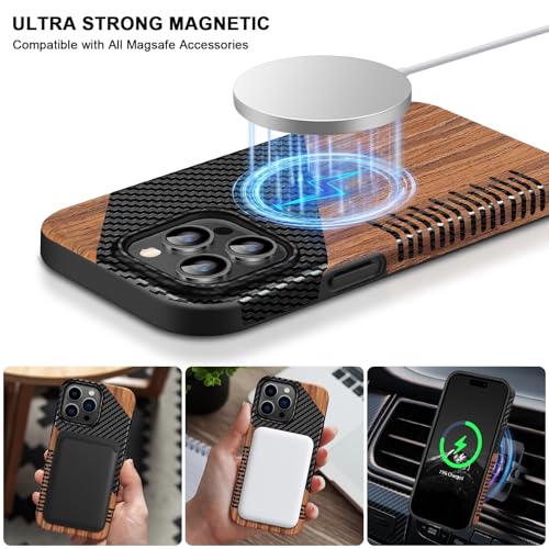 Coque iPhone 14 Pro bois TENDLIN étui chic pour le bureau - 6