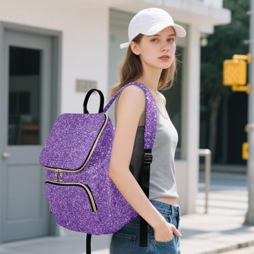 Sac à dos violet pailleté idéal pour vos week-ends et randonnées