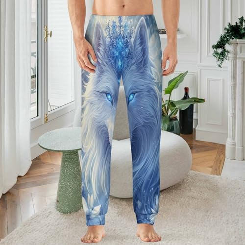 Wolf Men's Pajamas Pants Lightweight Sleep Lounge Pant Pjs Bottoms Casual Sleepwear2