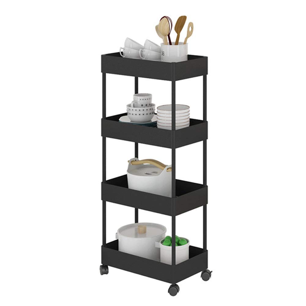 Amazon.co.jp: トロリー4段モバイルシェルフユニットバスルームカート