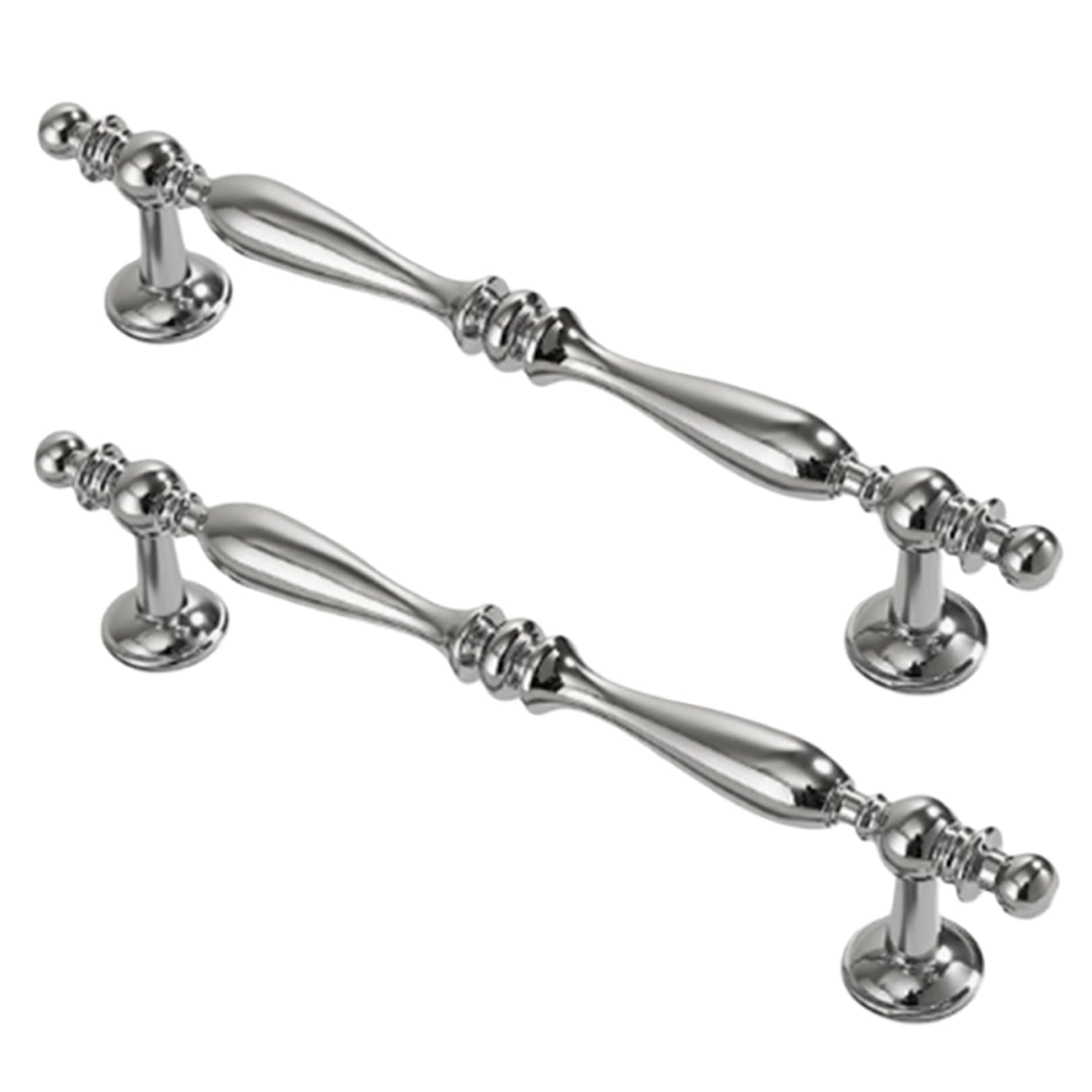 Zcru004 Silver Zinc Alloy Furniture Handle Drawerhandles Cupboard Handles Kitchen Cabinet Handle Finger Edge Pull 2 Pieces (Hole Distance 192Mm,)