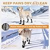 BINGPET Waterproof Dog Socks Boots to Prevent Licking Paws,Anti Slip Dog Booties & Paw Protectors with Dual Straps for Hot/Cold Pavement,Indoor Outdoor Grip Dog Shoes for Small Medium Large Senior Dog