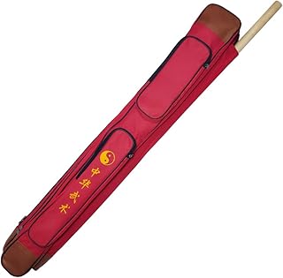 Juego de espada multifunción de tela Oxford gruesa doble con bolsa de palo, para artes marciales, color azul (rojo vino)