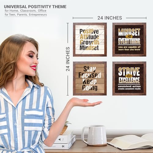 Image of Chaka Chaundh - Motivational Quote Art Frames - Framed Inspirational Wall Quotes poster for OFFICE, STUDENT, STUDY ROOM - (11 X 11 Inches - Set of 4)