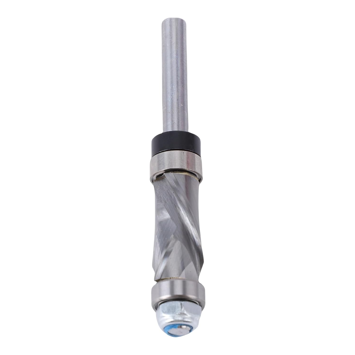 Hyuduo Flush Trim Router bit, Tungsten Steel Carbide Compression bit with 1/4in Shank and 1/2in Cutting Diameter, Dual Bearing Design for Wood Trimming, Plywood and Solid Wood
