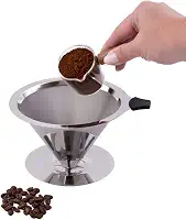 Filtro De Café Coador Inox 104 Extra Grande Reutilizável Lavável Portátil Individual Passador de Aço Inoxidável Não Precisa de Papel