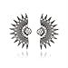 Pendientes de regalo Pendientes de botón de diseño de ventilador Pendientes de botón de diamantes de imitación de cristal vintage Regalo de boda para mujer