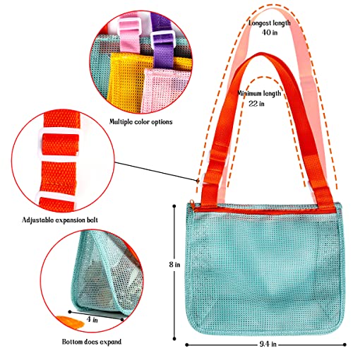 Daikoye Beach Toy Mesh Beach Bags - Kids Shell Collecting Bags Sand Toy Totes With Adjustable Carrying Straps–Perfect Fun For Kids Hunting Shells In The Sand (3 Pack) #TOP1