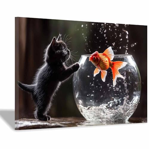 Le chat agile tableau mural animal amusant à suspendre dans une chambre ou un bureau design