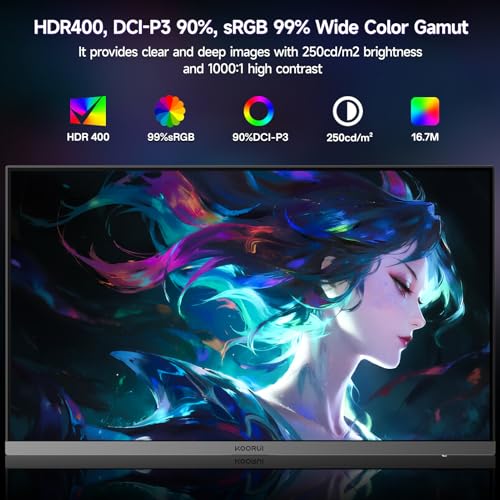 Image of KOORUI 24.5 inch FHD 240Hz HDR 400 1ms GTG Gaming Monitor, Fast IPS, AMD FreeSync Premium, 90% DCI-P3, Adjustable Tilt, HDMI 2.0*2 DP 1.4 G2511X