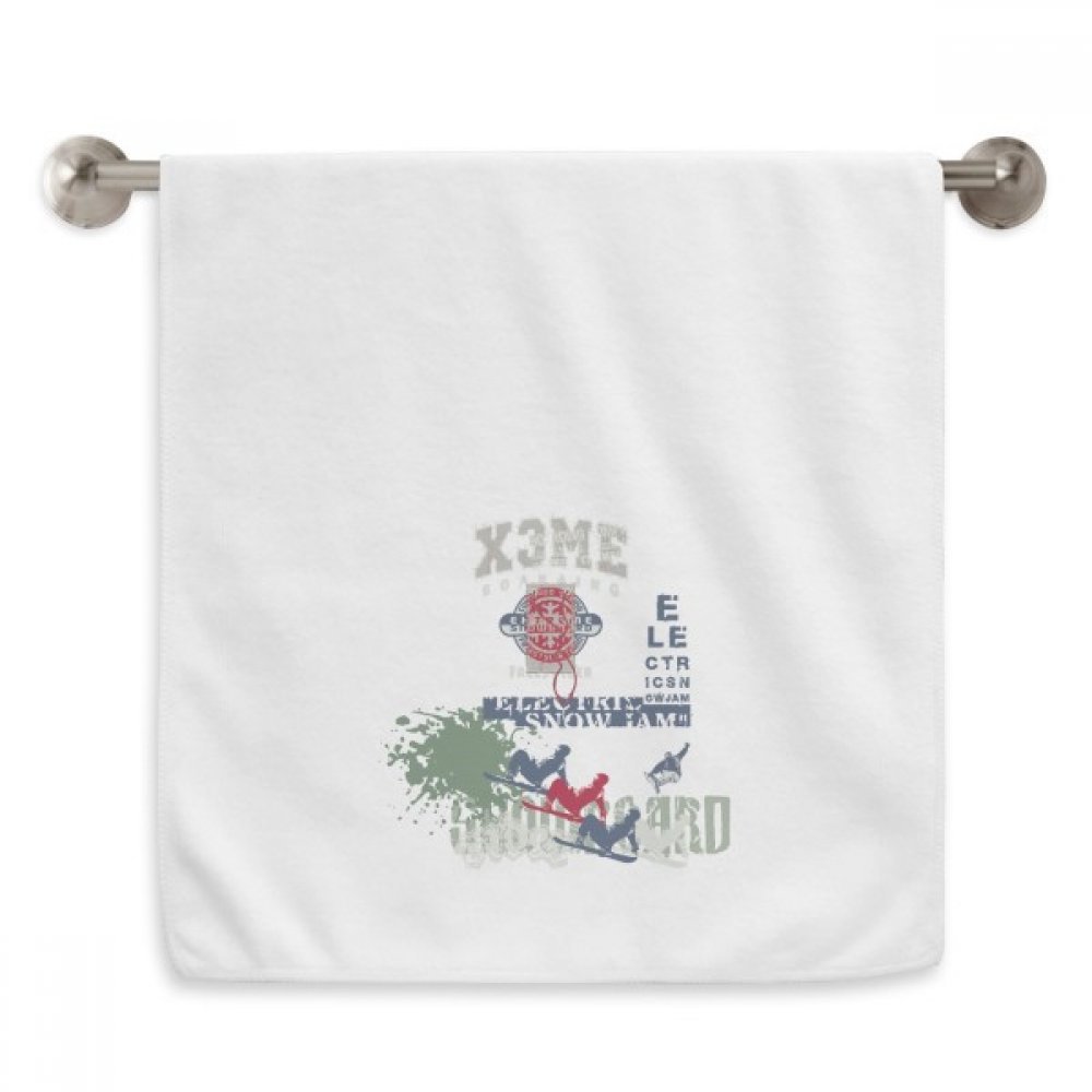 Serviette moelleuse ski illustration en blanc éclatant essuie-mains texturé haut de gamme
