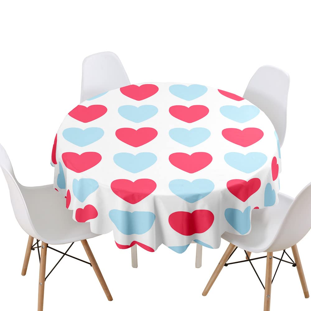 Highdi Nappe Ronde Anti Tache Impermeable, Impression Fleurs Nappe De Table De Décoration Pour Cuisine Picnic Party Jardin Table Protection Tables Pour Restaurants (Bleu Clair,Diamètre 100cm