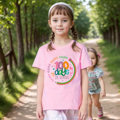 Cool 100 Days of School Shirt Girls Boys 100th Day of School Celebration Kids T-Shirt Tops 3-7 Years2