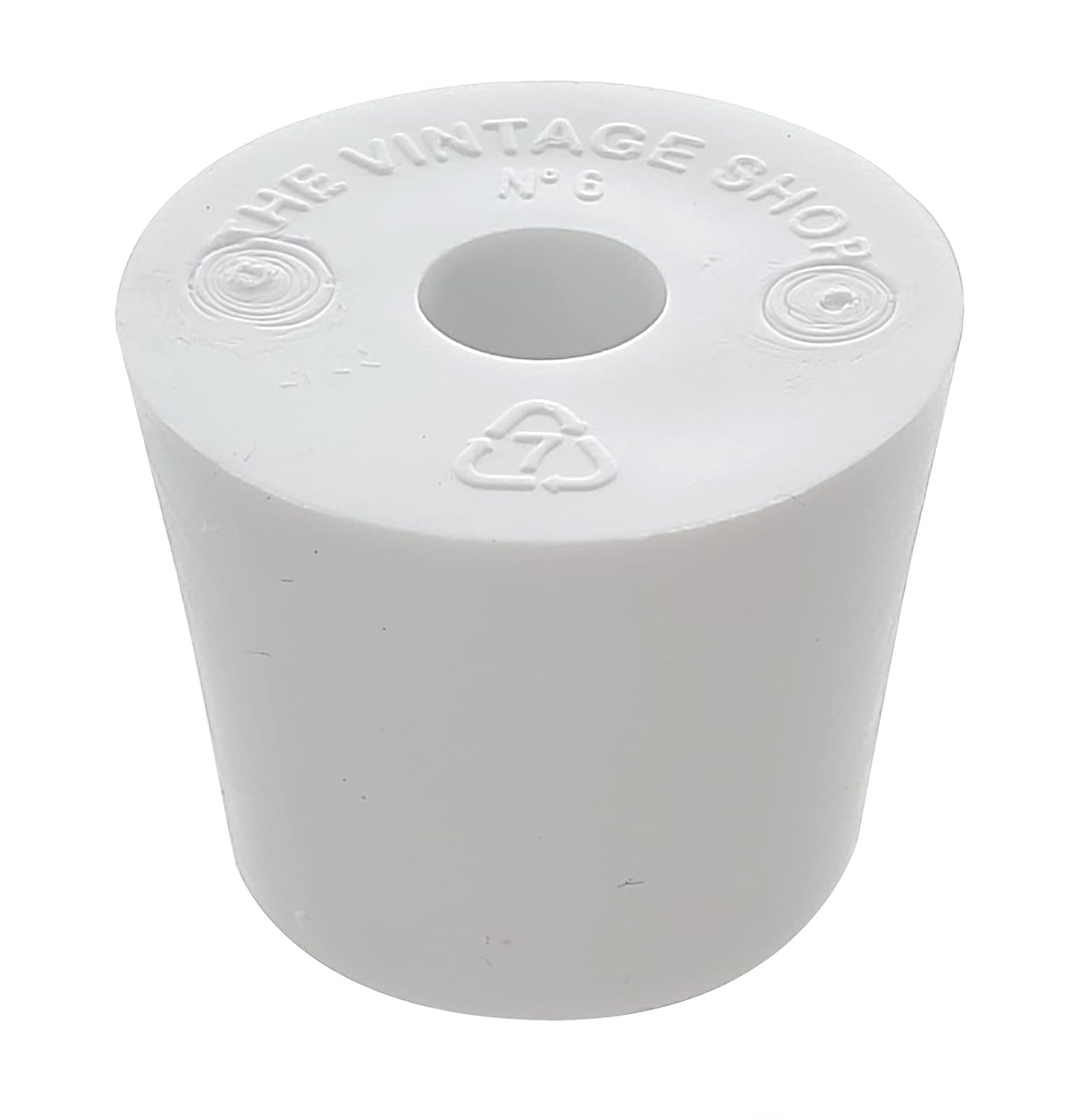 Rubber Stopper- Size 6- Drilled