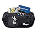 Egoz Travel Money Belt RFID Blocking - Under Clothes Waist Bag - Hidden Security Pouch For Cash Cards Passport Tickets - 2 Zip Pockets Adjustable Strap Side Clip Washable Light Slim Comfort (Black)