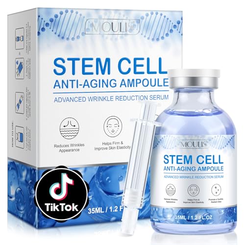 Stem Cell Serum for Face, Anti Aging Smooth Wrinkles Microneedling Serum Solution to Use with and without Micro Needling. (1 Bottle)