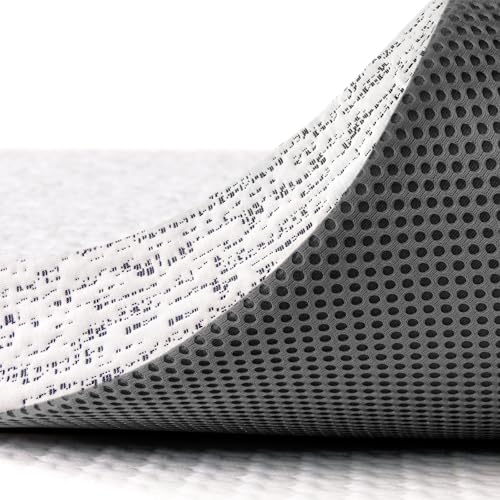 Image of Subrtex Mattress Topper, Twin Memory Foam Topper with Cover, 2 inch, White&Grey