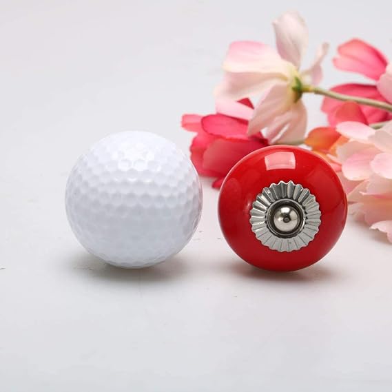 Ceramic Cabinet knobs, Ceramic Door knobs for cupboards, 6pcs Ceramic Knobs Vintage Knob Drawer Round Pull Handle Furniture Door Cabinet Cupboard Wardrobe Dresser Decorative White (Color : Red)