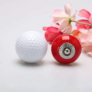 Ceramic Cabinet knobs, Ceramic Door knobs for cupboards, 6pcs Ceramic Knobs Vintage Knob Drawer Round Pull Handle Furniture Door Cabinet Cupboard Wardrobe Dresser Decorative White (Color : Red)
