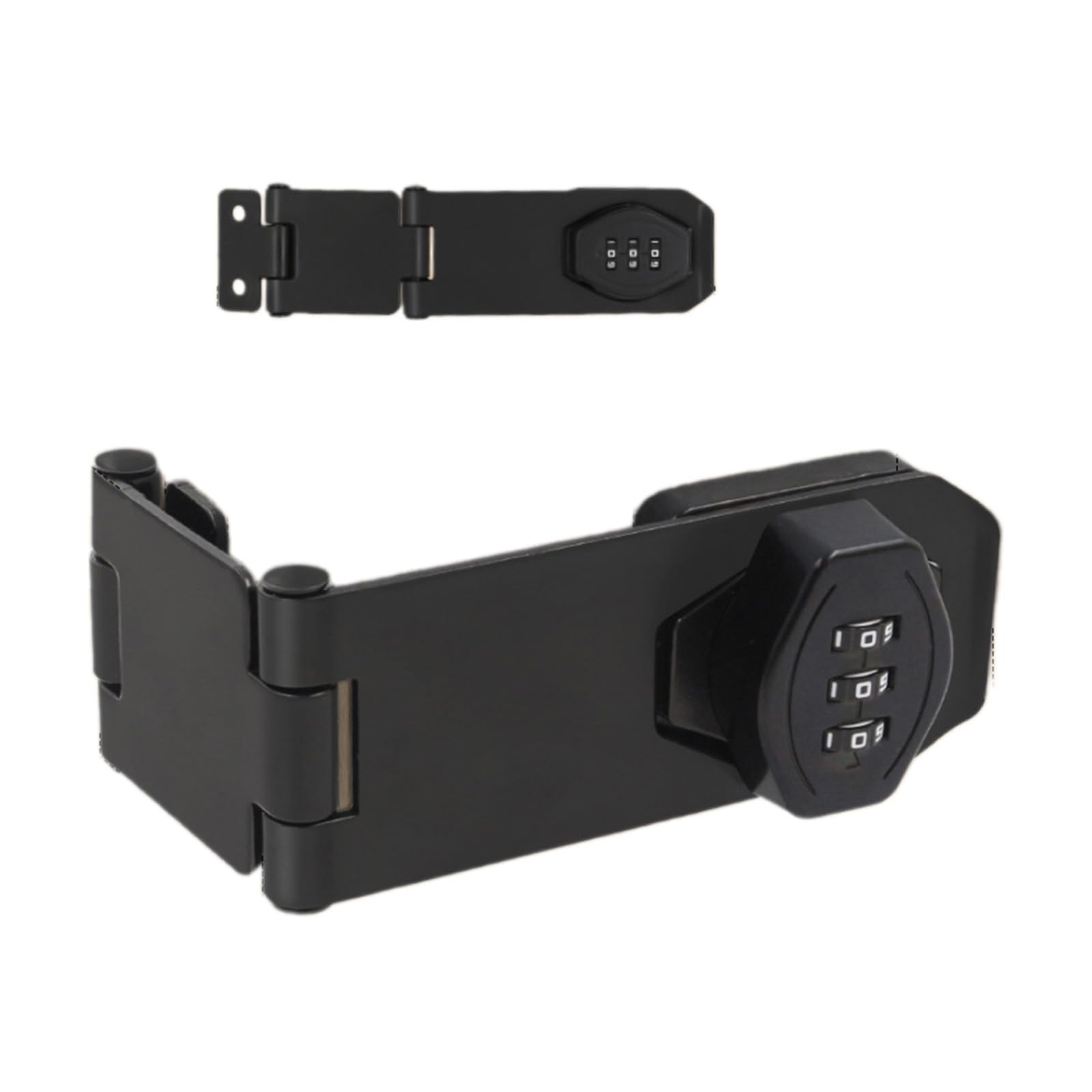 Msioytog 4 Inch Elegant Black Stylish Without Combination Easy Installion Accessory For Cabinet Door With Twist Knob Hasp Latches Designs High Strength Alloy