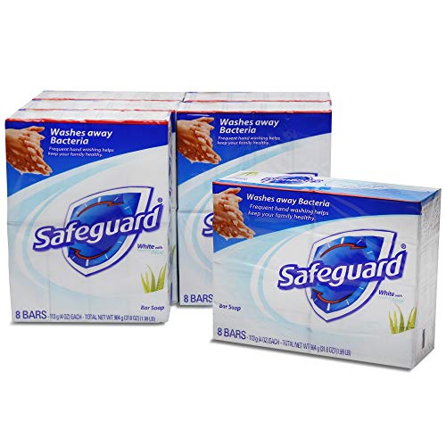 Safeguard White Soap, 4 Oz Ea. - 6 Packs x 8 Count, 48 Bars Case