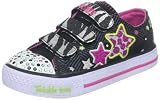 Skechers Kids Wild Starlight Sneaker with Blinking Lights (Little Kid),Black/Silver/Pink,2.5 M US Li